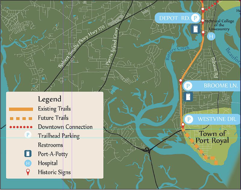 Spanish Moss Trail Heads for Port Royal